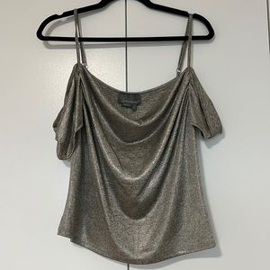 NWT Anthropologie Metallic Cowl Neck Cami